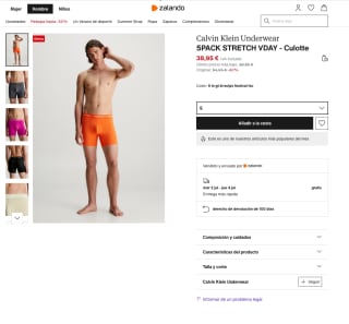 Pack 5 bóxer Calvin Klein Hombre por solo 38,95€