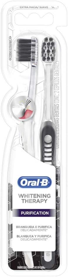 Escova de Dente da Oral-B, modelo Whitening Therapy Purification com 2 uni - R$ 14,39