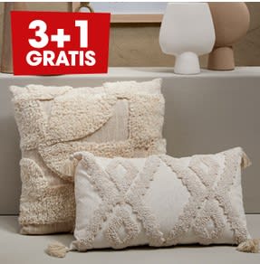 3+1 gratis op alle sierkussens bij Kwantum