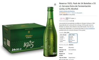 Alhambra Reserva 1925, Pack de 24 Botellas x 33 cl por 22,78€
