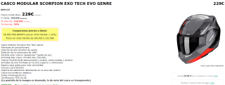 Casco de Moto Modular Scorpion Exo Tech Genre. por 229€