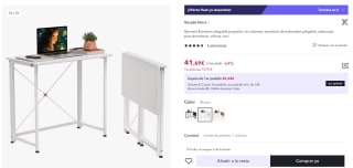 Escritorio de ordenador plegable por 41,69€ (29,61€ usuario nuevo)
