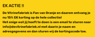 15% korting op de hele collectie van De Vitrinefabriek