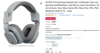 Logitech ASTRO Gaming A10 gen 2 - bedraad voor €29,99 bij Amazon