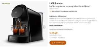Refurbished L'Or Barista capsule koffiemachine voor €44,99 in de philips store