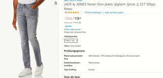 JACK & JONES Glenn heren Slim spijkerbroek voor €19,99 bij Amazon