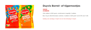 Duyvis Borrel- of tijgernootjes 1+1 gratis bij de Plus