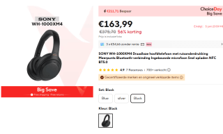 Sony WH-1000XM4 Zwart voor €163,99 bij Aliexpress