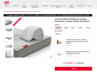 Colchón + edredón + almohada gratis Pikolin por solo 510,98€