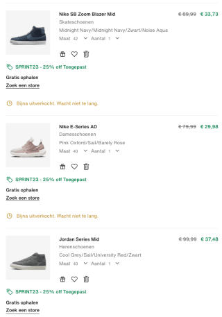 25% EXTRA korting op alles (dus ook de sale )