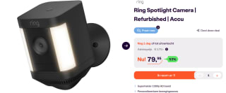 Refurbished Ring Spotlight Camera voor €79,95 bij Ibood