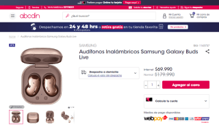 Audífonos Inalámbricos Samsung Galaxy Buds Live por $69.990