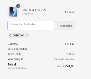 Oppo Find x5 lite voor €224,09 bij Oppo Nederland