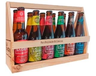 La Sagra Cesta de madera con 12 cervezas de 330 ml por 17.47€