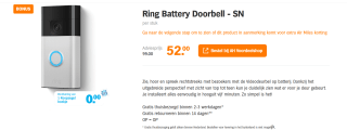 RING Battery Video Doorbell - Slimme deurbel voor €52 in de AH voordeelshop