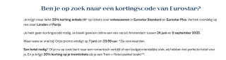 20% korting op treinreizen naar Parijs en Londen met Eurostar