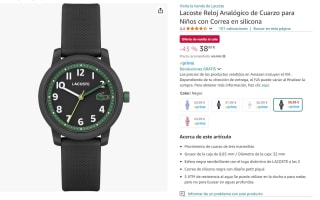 Reloj Analógico de Cuarzo para Niños con Correa en silicona j marca Lacoste por 38,99€
