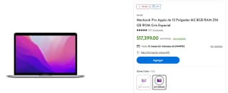 Macbook Pro 13" M2 8GB 256GB por $12,935 | Walmart (Banorte)