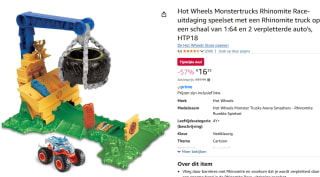 Mattel Speelset Hot Wheels Monster Trucks Arena Smashers Rhinomite voor €16,33 bij Amazon