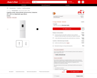 Frigorífico combi Koenic KFK 661 E NF W No frost Compresor 291l 185.5cm por 278€