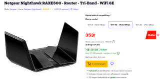 Netgear Nighthawk AXE11000 WiFi Router (RAXE500) voor €353 bij bol.com