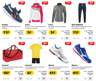 Rebajas hasta 95% descuento en ropa deportiva de marca en Deporte Outlet
