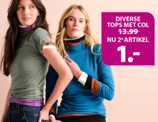 Trui/shirt met col 2de artikel voor €1 bij Terstal