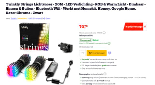Twinkly kerstverlichting RGBW 20 meter met 250 leds voor €70,70 bij Bol.com