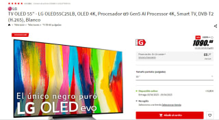 Televisión OLED 55 pulgadas LG OLED55C25LB por 1080,69€