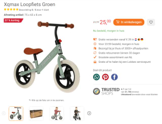 Xqmax Loopfiets Groen voor €25 bij Lobbes