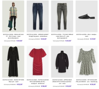 80% +10% korting op o.a. merken als Levi's / G-STAR / Timberland / Scotch & Soda