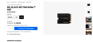 WD Black SN770M 2TB SD kaart voor €199