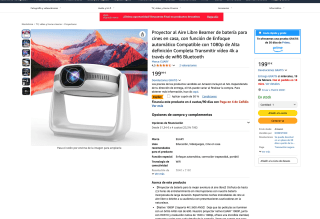 Proyector de batería 4k 1080p por solo 99,99€