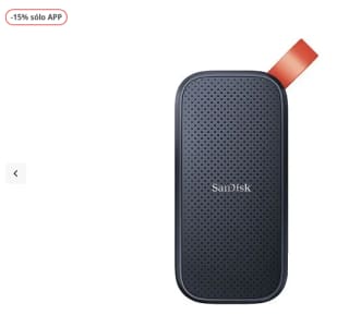 Disco duro SSD externo 1TB SanDisk Portable SSD Portátil USB 3.2 Gen 2 Lectura de hasta 800 MB/s Gancho de goma Gris por solo 67,99€