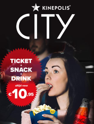Ticket voor Kinepolis City + snack+ drankje voor €10.95