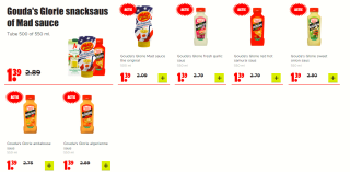 Alle Gouda's Glorie snacksaus of Mad sauce voor €1,39 bij Dirk