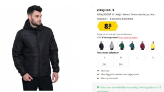 KIRKJUBØUR "Askja" Heren Gewatteerde jas voor €8,88 bij Sport Korting