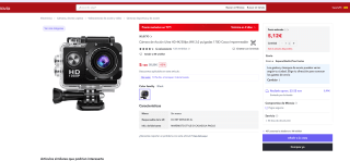 Cámara de Acción Ultra HD 4K/30fps Wifi 2,0" 170D Casco Impermeable por 5,12€