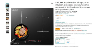 Placa de Induccion de 4 Zonas y 9 Niveles de potencia AMZCHEF por 119,69€