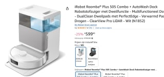 iRobot Roomba® Plus 505 Combo Robot + Autowash™ Dock - voor €599 bij Amazon