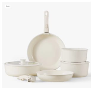 Juego de Sartenes Antiadherentes para Cocina, Juego de 9 piezas, Batería de Cocina con Tapas por 63.47€ (Cuenta Nueva 51.47€)