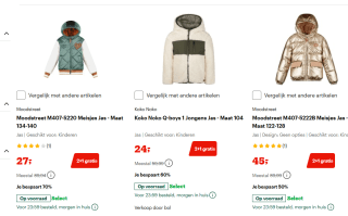 2+1 gratis op baby- en kinderkleding van o.a. Like Flo, Koko Noke in de sale tot 70% bij Bol