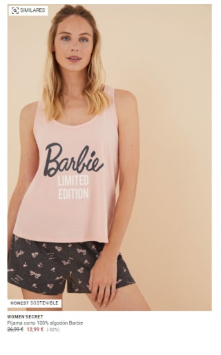 Recopilación pijamas cortos de mujer por 11,69€ desde Women's secret