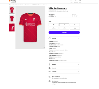 Camiseta LIVERPOOL FC de fútbol por 40€