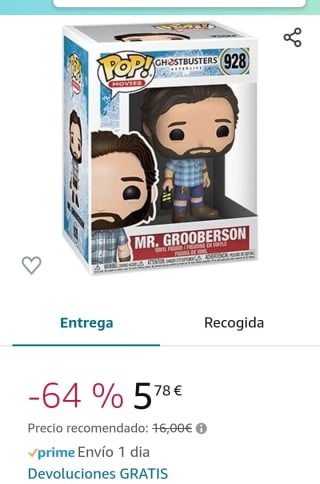 Funko Pop! Movies: Ghostbusters: Afterlife - Gruber Mr. Gooberson por 5,78€.