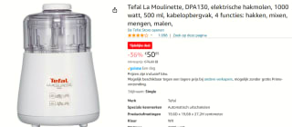 Tefal DPA 130 La Moulinette Hakmolen voor €50,95 bij Amazon
