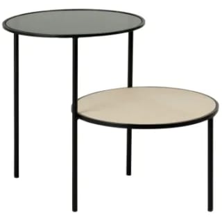 Pack 2 unidades Mesas auxiliares de metal y cristal por 19,95€