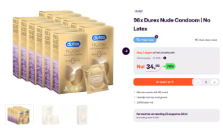 96x Durex Nude latexvrije condooms voor €34,95 bij iBOOD