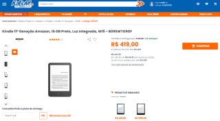 Amazon Kindle de 11ª Geração de 16GB - R$ 419