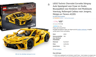 LEGO Technic - Chevrolet Corvette Stingray voor €40,18 dmv code bij Amazon